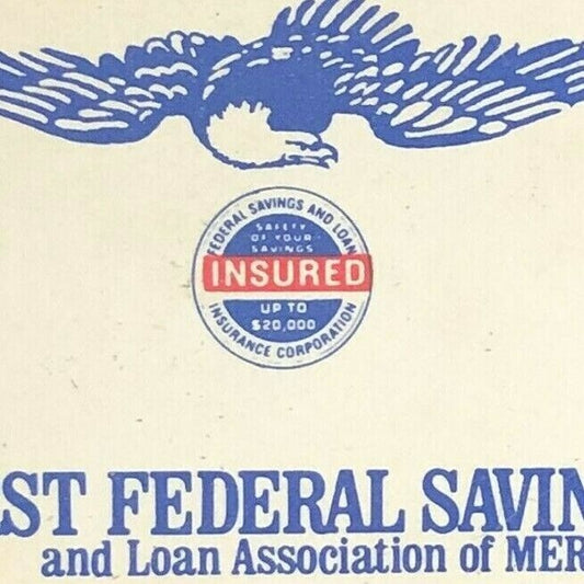 Meriden Cheshire, CT First Federal Savings c1960's-70's Full Matchbook