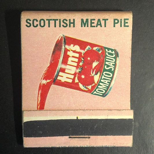 Hunt's Tomato Sauce Scottish Meat Pie Recipe Full Matchbook c1960's