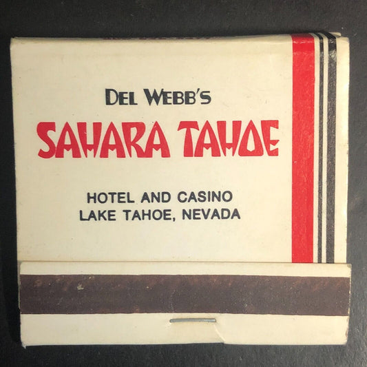 Del Webb's Sahara Tahoe Hotel Casino Lake Tahoe Full Matchbook c1965-73