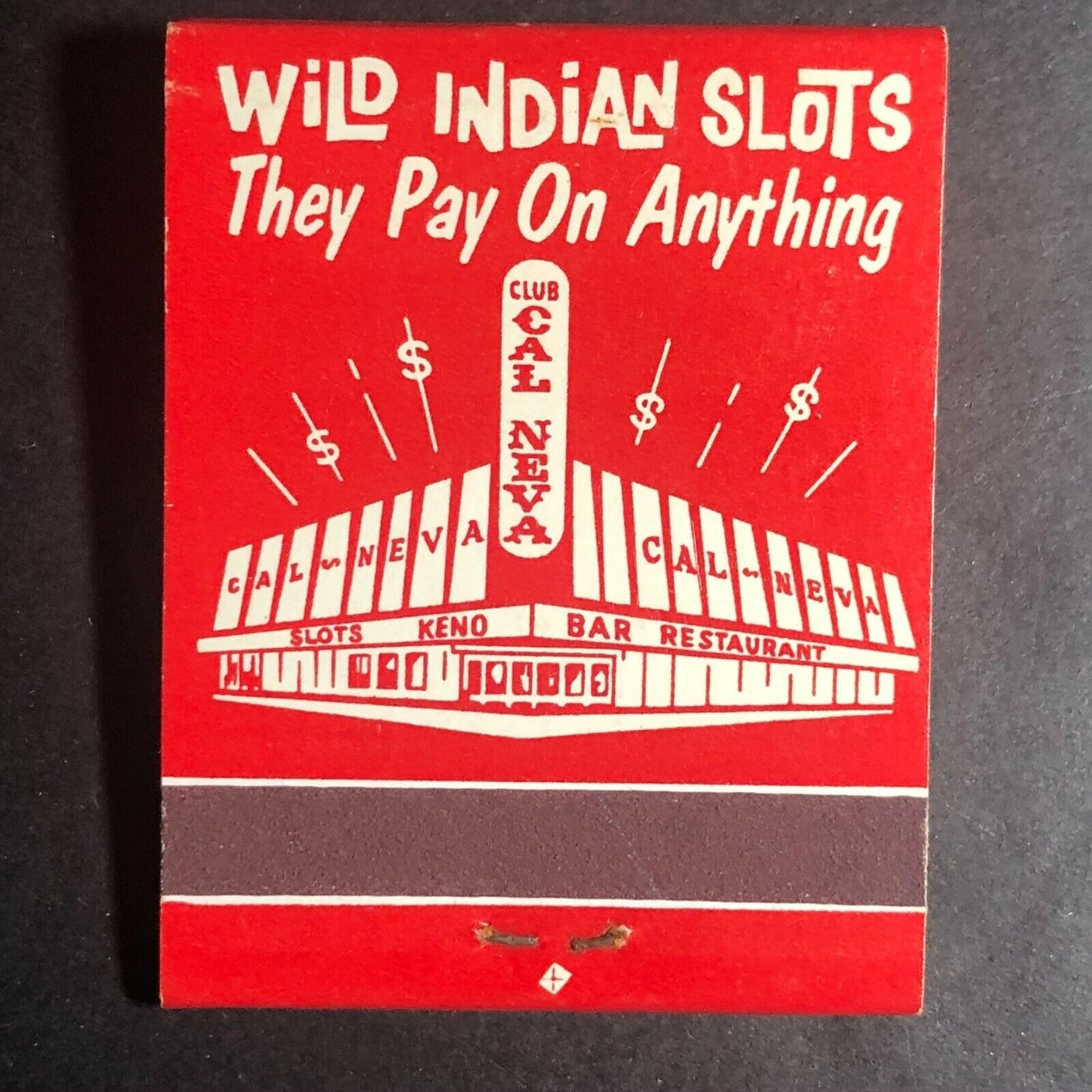 "Club Cal-Neva" "Double Action $50,000 Keno" Reno, NV 1960's-70's Full Matchbook