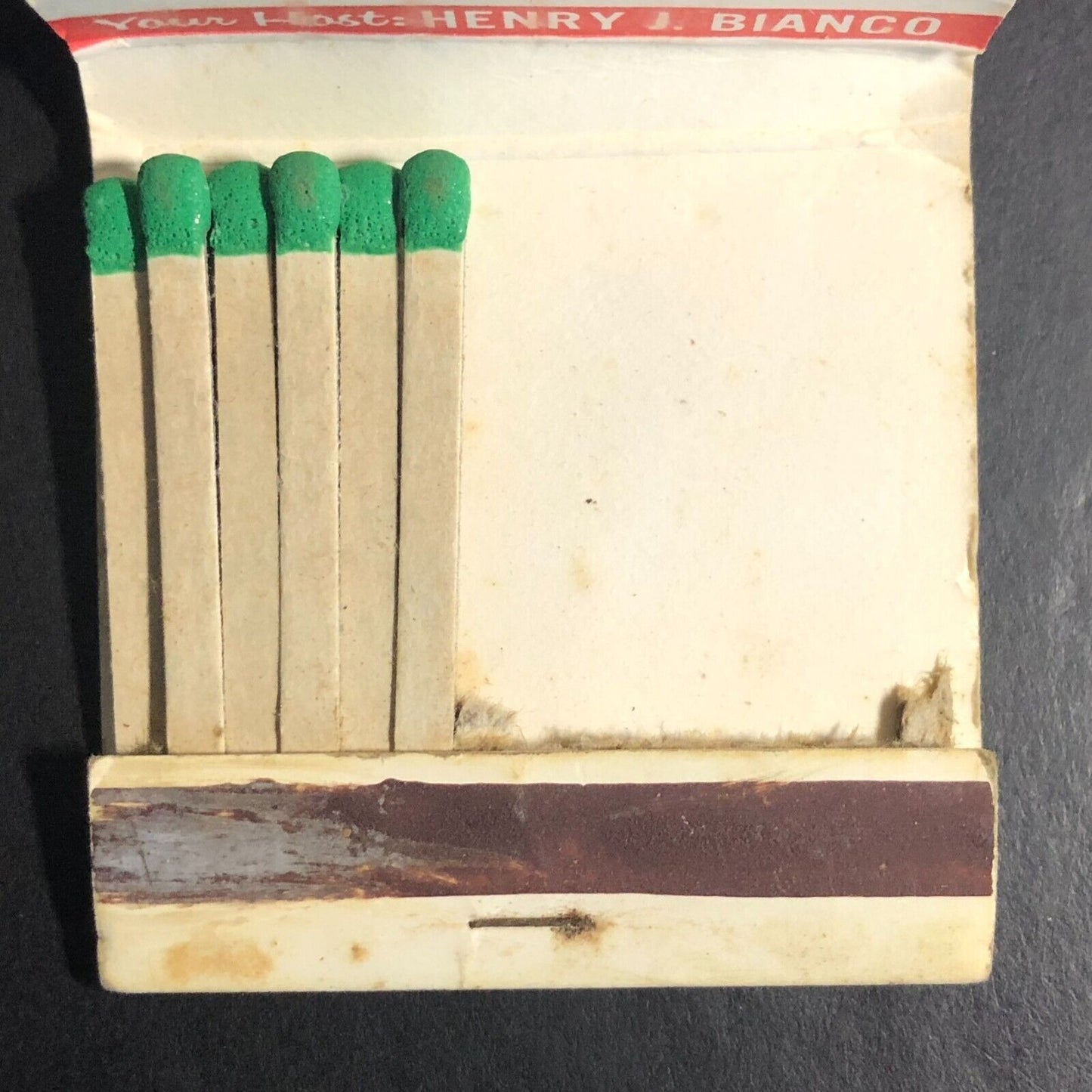 Club El Bianco Restaurant Chicago Mostly Empty Matchbook c1960's