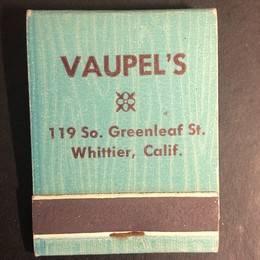 Whittier, CA Vaupel's / Eagle Clothes Esquire Mag Full Matchbook c1950's Scarce