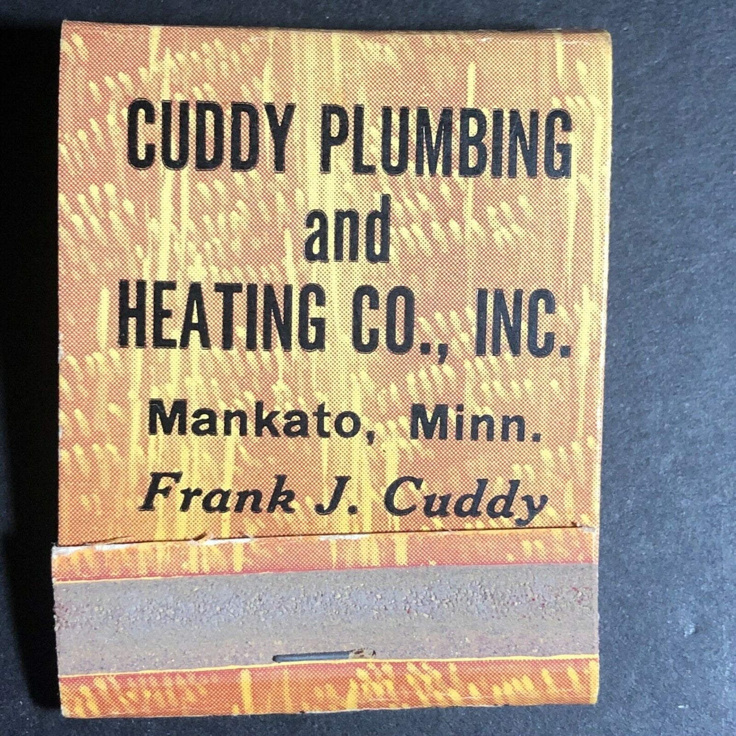 c1930's-40's Full Matchbook "Cuddy Plumbing and Heating" Mankato, MN