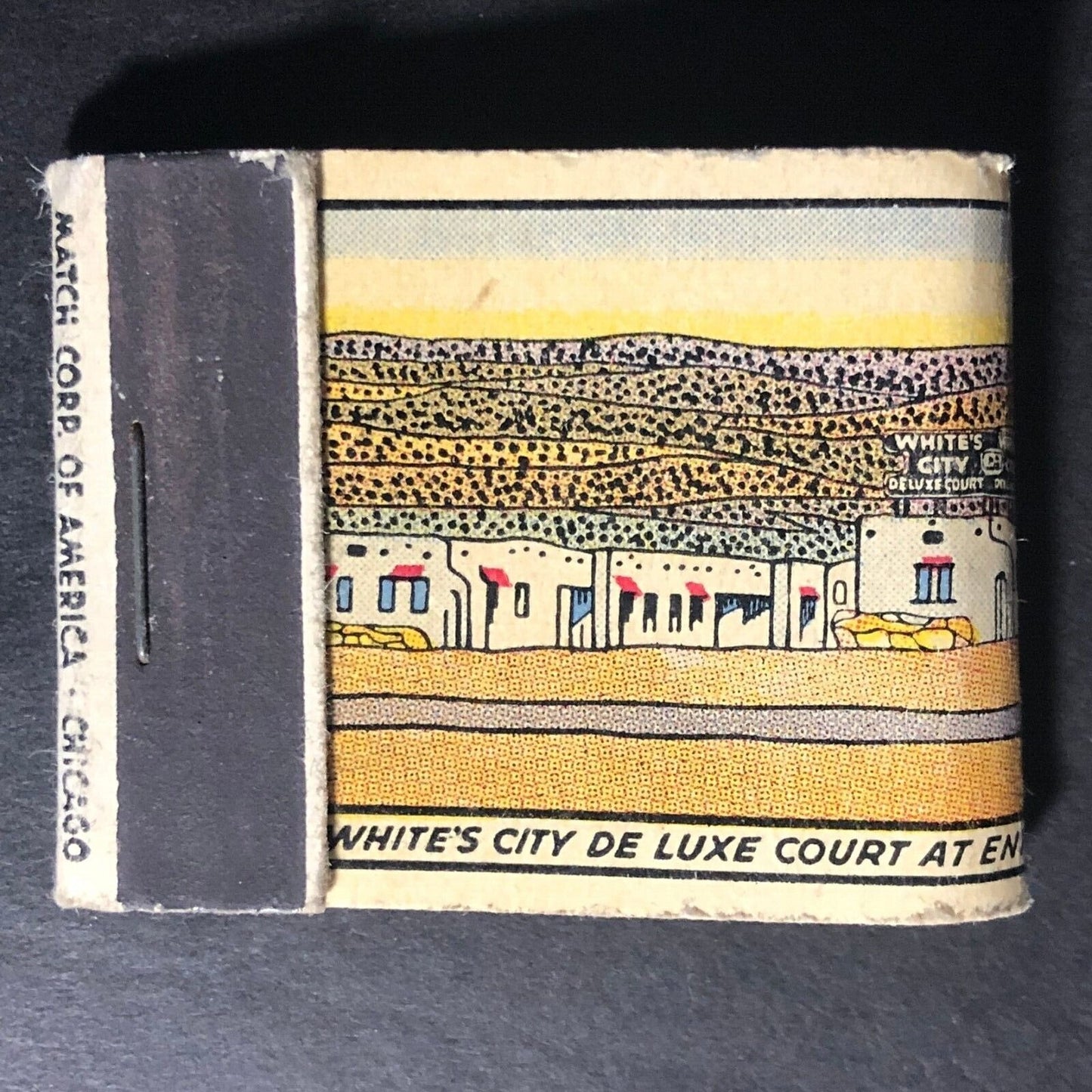 White's City De Luxe Court New Mexico 20-Strike -8 Matchbook c1940's Scarce