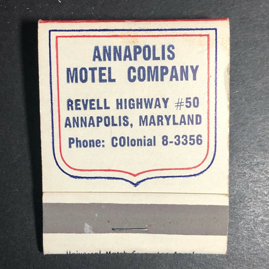 1940's-50's Full Matchbook "Member Congress of Motor Hotels" Annapolis, MD