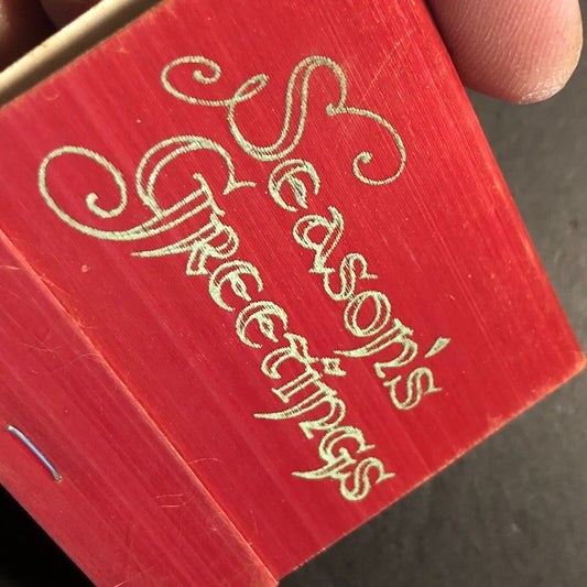 Black Angus Steak House Seasons Greetings Full Matchbook c1974-80's Wreath