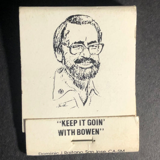 "Keep It Goin' With Bowen" Wayne Bowen 20-Strike Full Matchbook - c1986