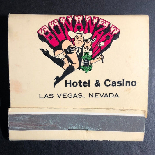 Bonanza Hotel & Casino Las Vegas Mostly Full (-5) Matchbook 1967-73