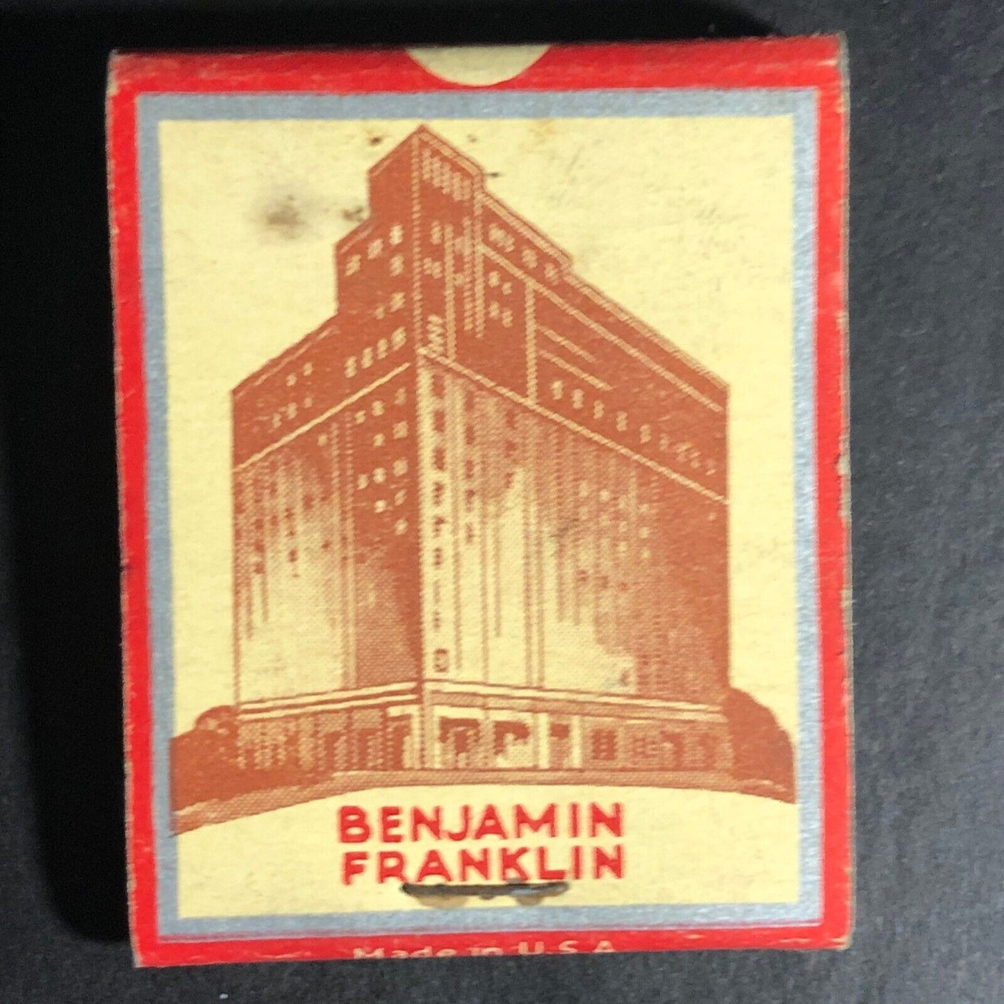 Benjamin Franklin Hotel Seattle 20-Strike Full Matchbook c1940's-50's Scarce