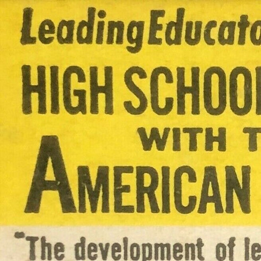 1940's-50's Full Matchbook - "HS Diploma at Home $6 a Month" "American School"