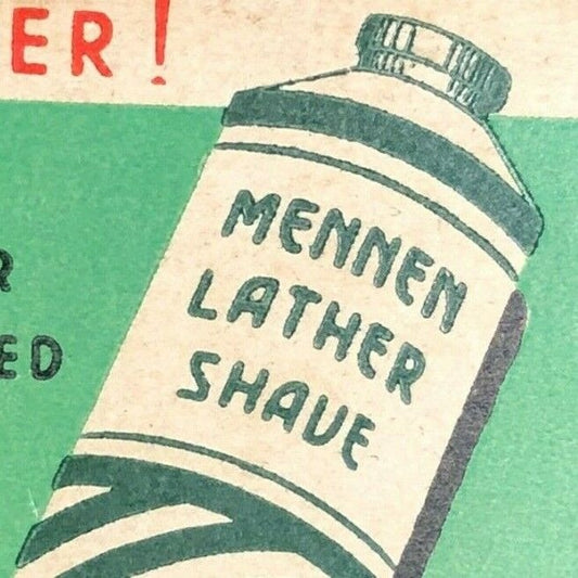 "Mennen Lather Shave" "Jar or Tube" Plain or Menthol c1940's-50's Full Matchbook