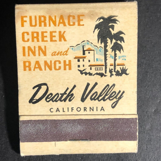 Furnace Creek Inn Ranch Death Valley 20-Strike Full Matchbook c1950's Scarce