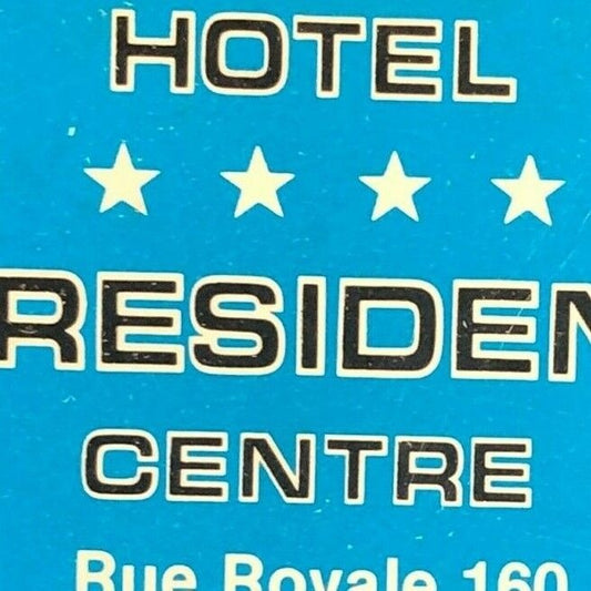 1985-86 Full Wood Matchbook - "Hotel President Nord" Brussels
