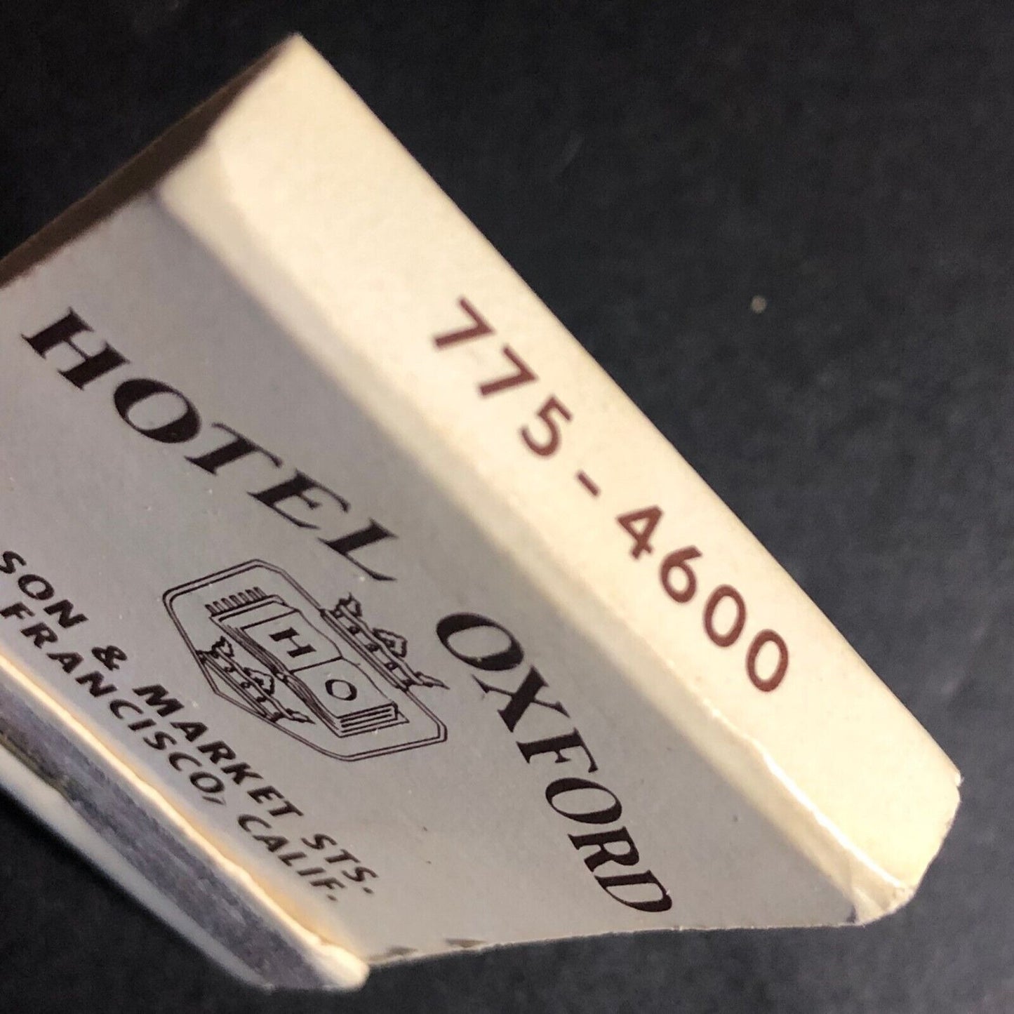 Hotel Oxford San Francisco 20-Strike -10 Sticks Matchbook c1960's