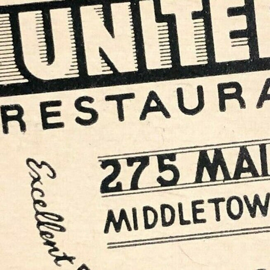 1940's-50's Full Matchbook - United Restaurant - Main St. - Middletown, CT