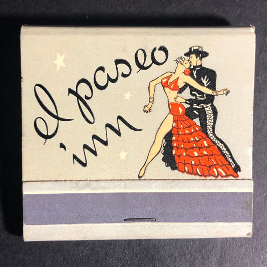 El Paseo Inn Los Angeles 30-Strike Full Matchbook c1950's Couple Tango Dancing