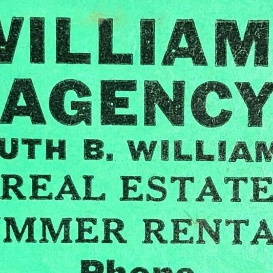 1930's-40's Full Matchbook - Williams Agency Real Estate Old Saybrook, CT