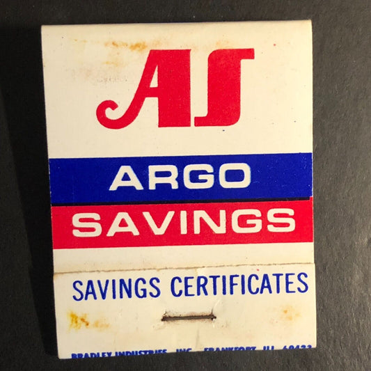 Argo Savings Certificates Summit Bridgeview Full Matchbook c1974-79 VGC