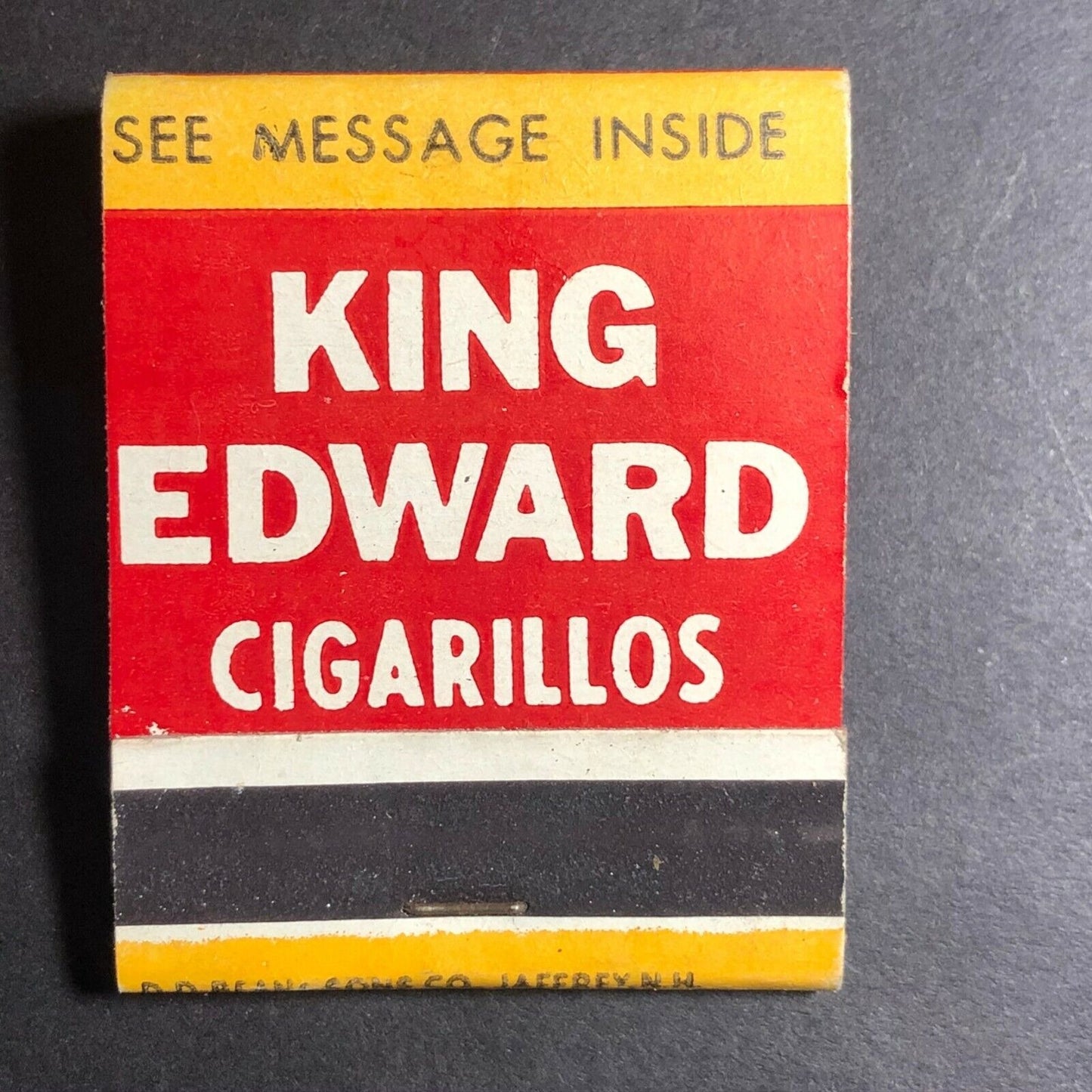 King Edward Cigarillos c1960's-70's Full Matchbook