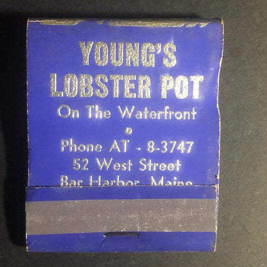 c1940's-1950's Full Matchbook - Young's Lobster Pot Seafood - Bar Harbor, Maine