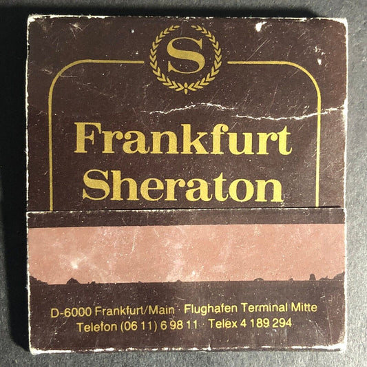 Frankfurt Sheraton 20-Strike Full Wooden Stick Matchbook c1975-80 Scarce