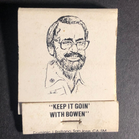 "Keep It Goin' With Bowen" Wayne Bowen 20-Strike Full Matchbook c1986