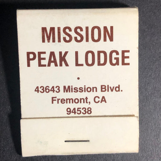 Mission Peak Lodge Fremont, CA 20-Strike Full Matchbook c1975-85 VGC