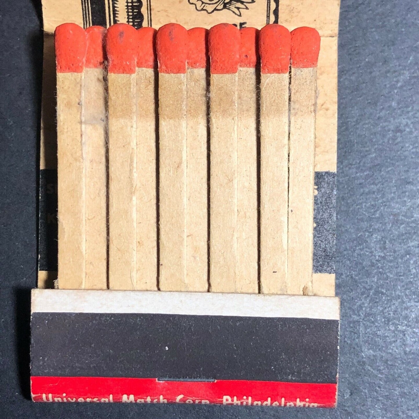 "Four Queens Whiskey" Kasser Philadelphia, PA Scarce c1940's-50's Full Matchbook