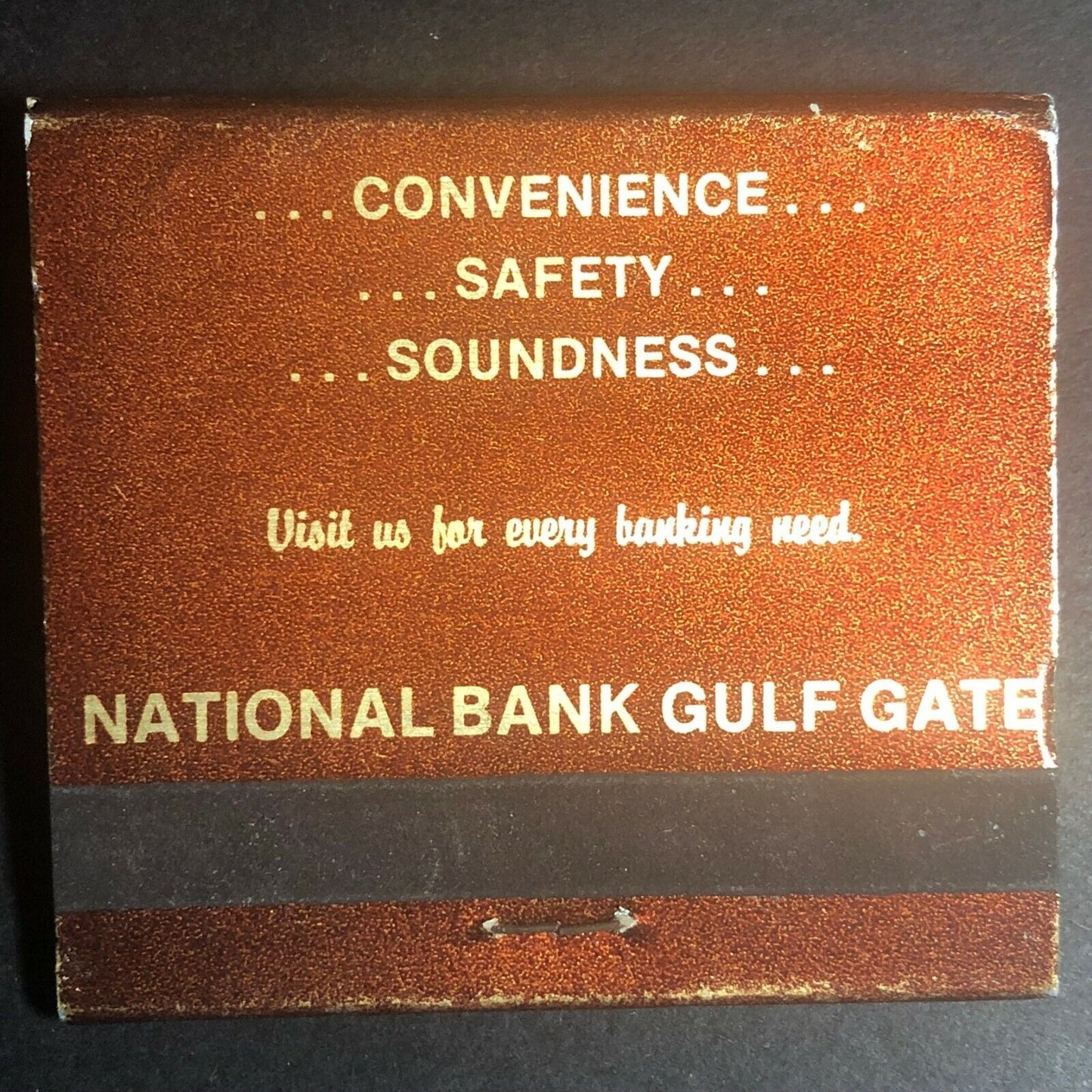 "National Bank Gulf State" Sarasota, FL Scarce c1970's Full Matchbook