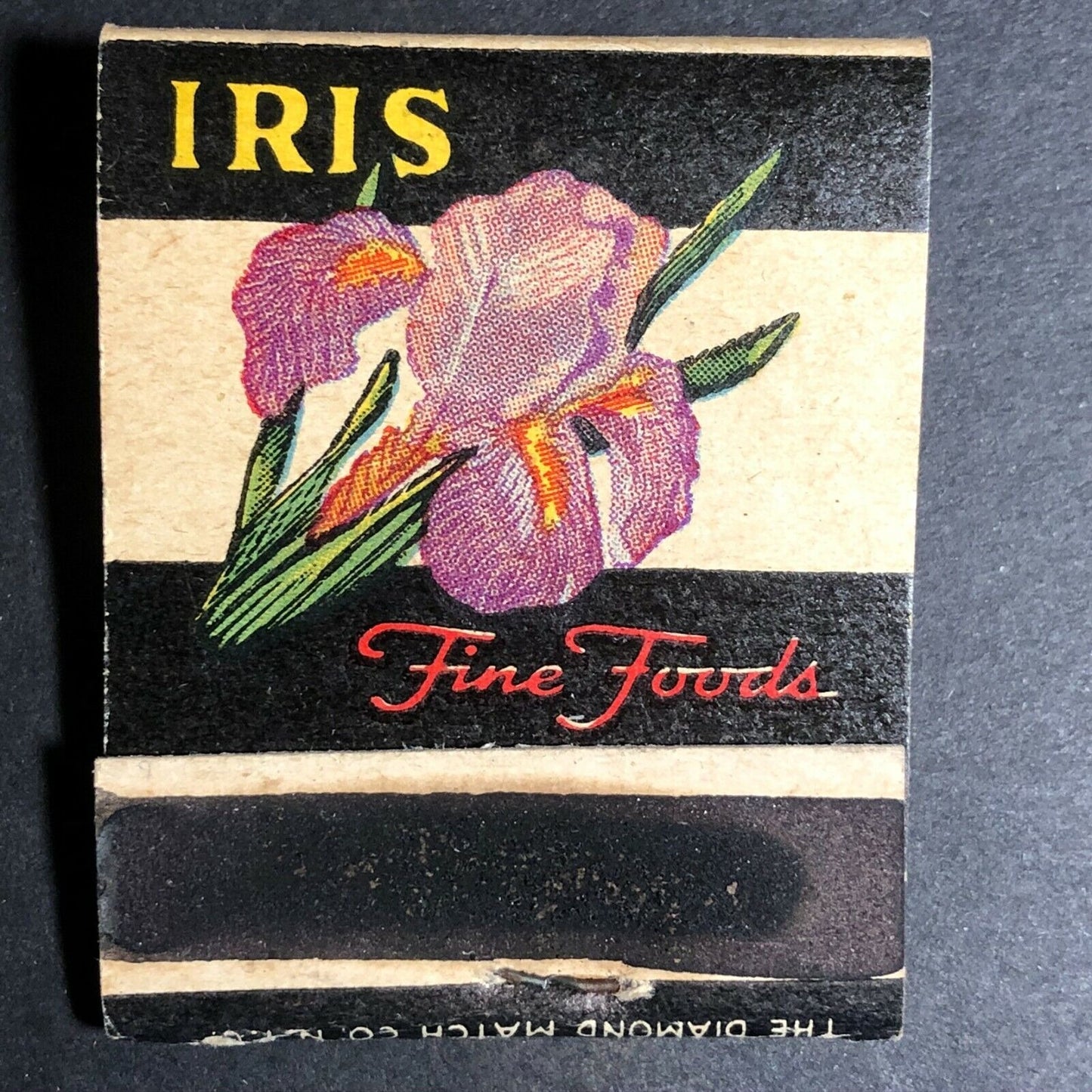Scarce 1940's Full Matchbook - Iris Fine Foods - Drip Grind Coffee "3 Grinds"