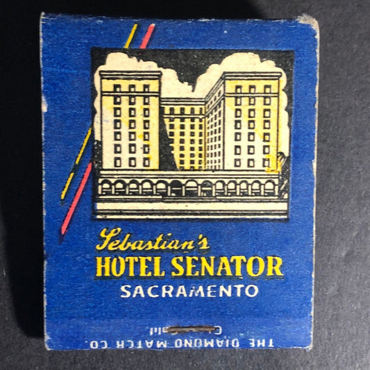Hotel Senator Sacramento 20-Strike Full Matchbook c1940's-50's VGC Scarce