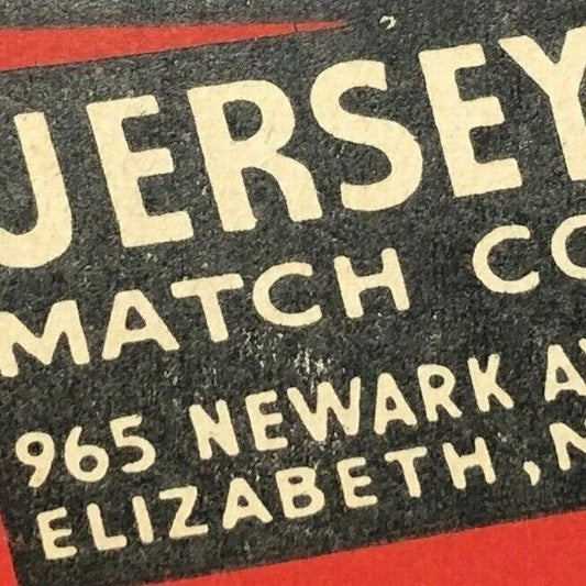 1940's-50's Full Matchbook Jersey Match "Advertise On Book Match" Elizabeth, NJ