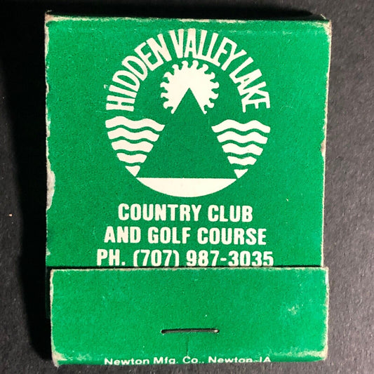 Hidden Valley Lake Country Club California Matchbook c1975-85 (Green)