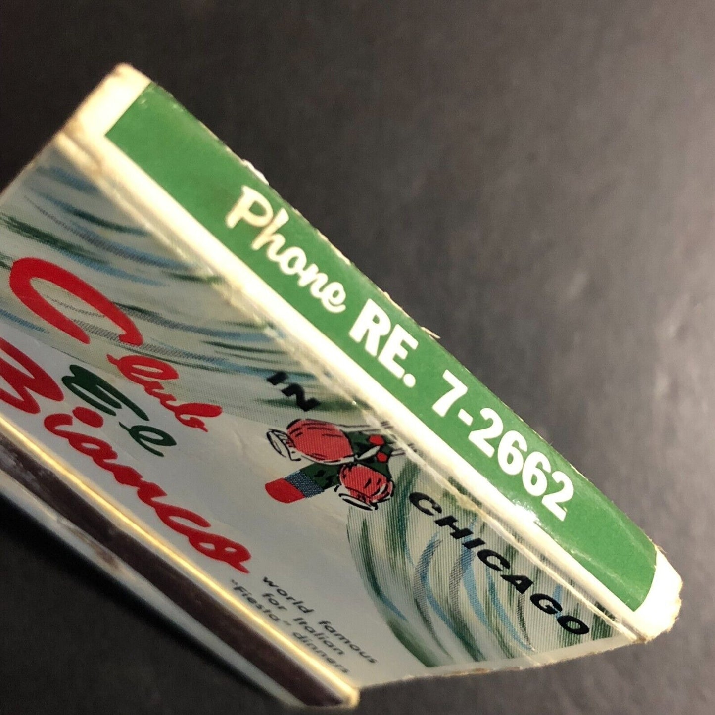 Club El Bianco Restaurant Chicago Mostly Empty Matchbook c1960's