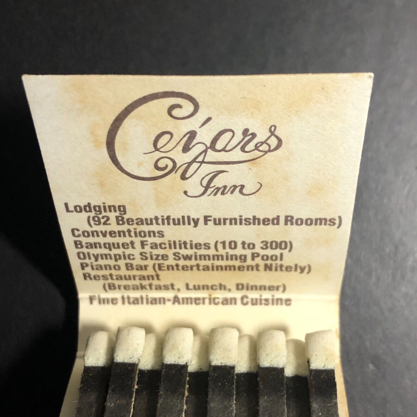 Cezars Inn Best Western Burbank, IL Full Matchbook c1974-80's