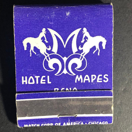 Hotel Mapes Reno Nevada / Sky Room 20-Strike -2 Matchbook c1948 Scarce