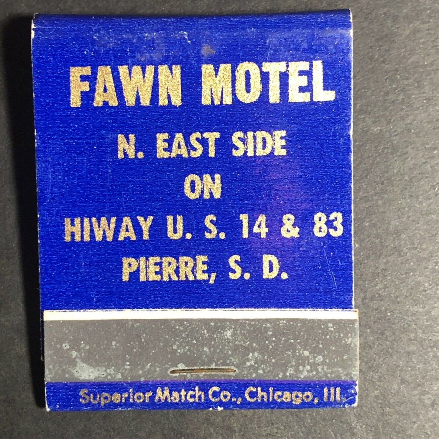 1940's-50's Full Matchbook - Fawn Motel AAA - Pierre, SD