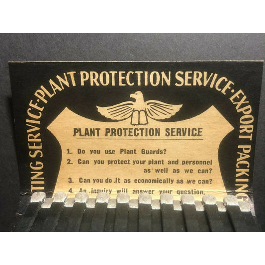 1940's-1950's Full Double-Wide Matchbook GSE Inc. "Plant Protection" Hamden, CT