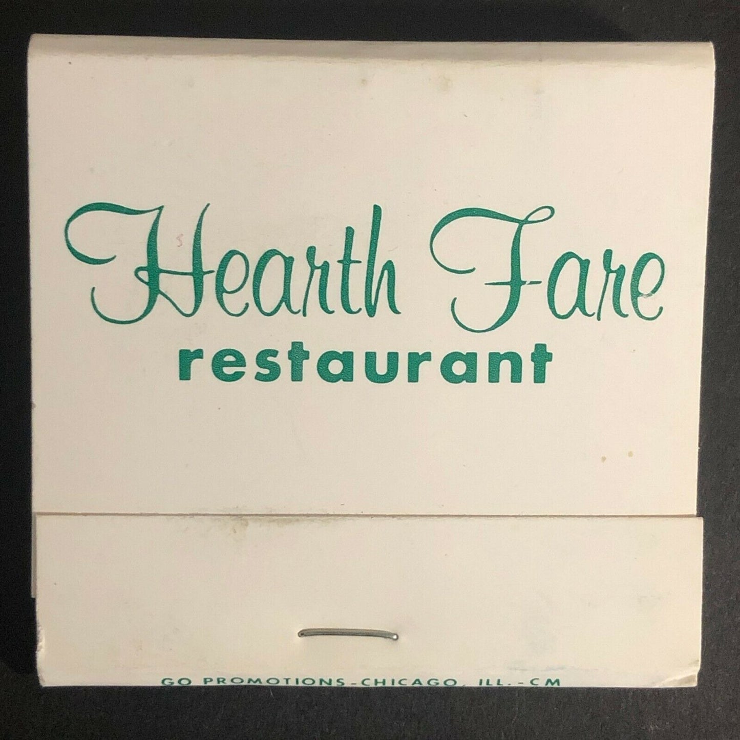 Scarce Vintage c1970's Full Matchbook Hearth Fare Restaurant Glenview, ILL