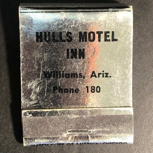 Hulls Motel Inn Hiway Rt. 66 Williams, AZ 20-Strike Full Matchbook c1940's-50's