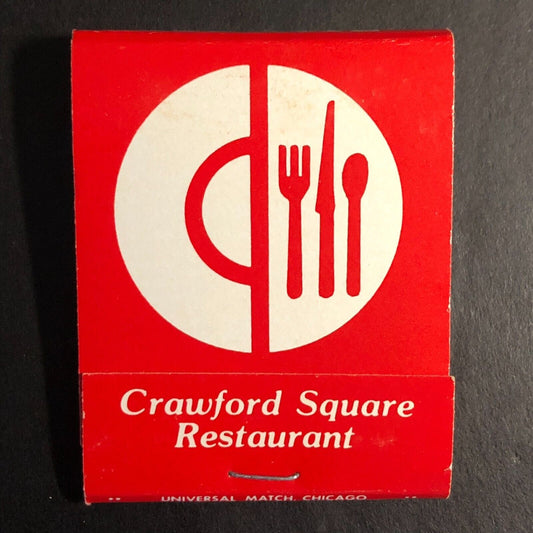 Alsip, IL Crawford Square Restaurant Full Matchbook c1980-87 VGC Scarce