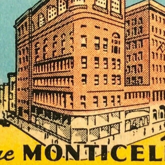 Monticello Jefferson VA Scarce c1930's-40's Full Matchbook Consolvo Hotels