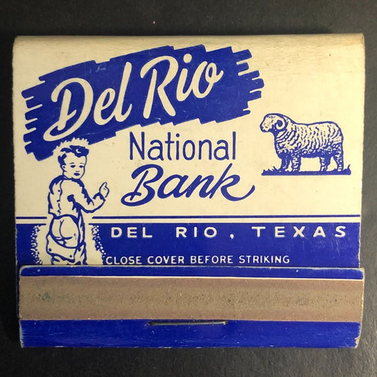 Del Rio National Bank Texas (Bare Bottom) Full Matchbook c1935-40's Scarce