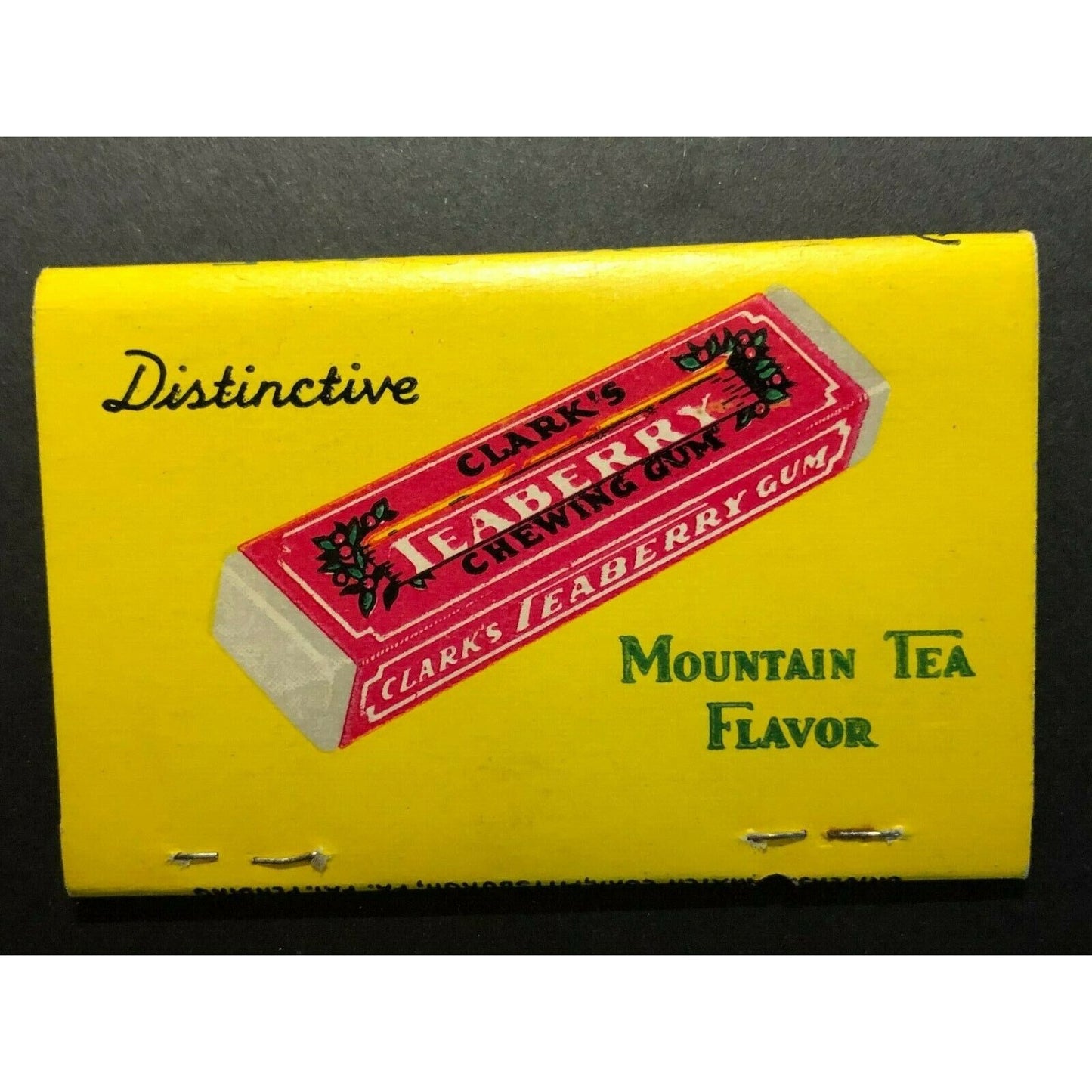Scarce 1930's-40's Double Wide Full Matchbook Teaberry Chewing Gum Mountain Tea