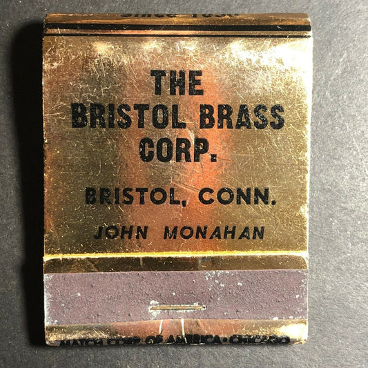 Bristol, CONN. Bristol Brass Co. Very Scarce c1950's-60's Full Matchbook
