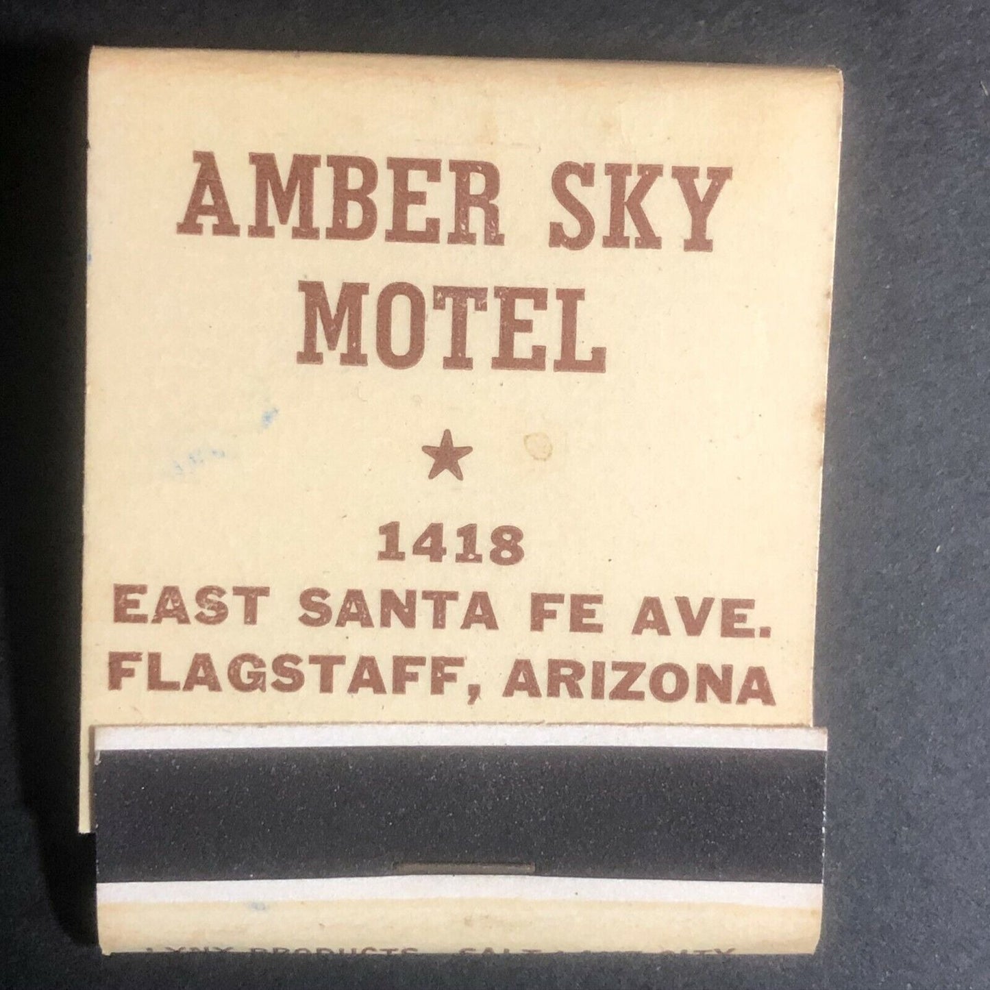 1940's-50's Full Matchbook - "Amber Sky Motel" Flagstaff, AZ