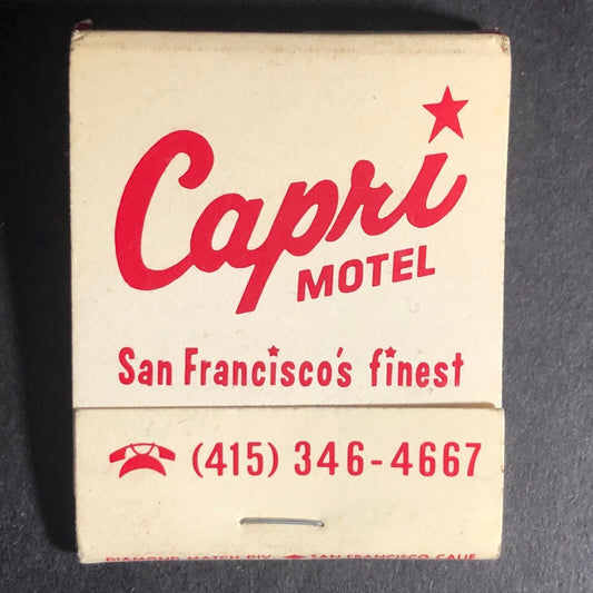 Capri Motel San Francisco 20-Strike Full Matchbook c1970's VGC Scarce