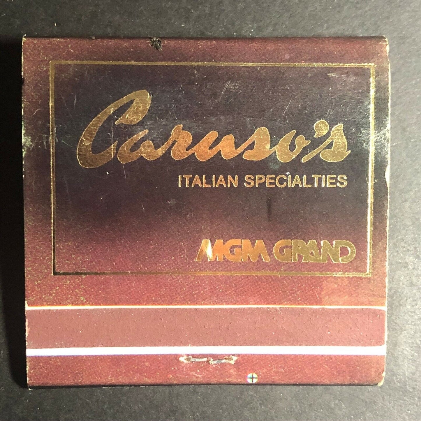 "MGM Grand Hotel" Las Vegas Caruso's Restaurant 1980's Full Matchbook