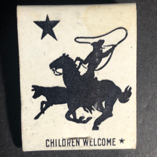 Del Norte Courts El Paso, TX 20-Strike Full Matchbook c1950's Scarce w/ Cowboy