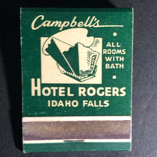 Hotel Rogers Idaho Falls 20-Strike Full Matchbook c1940's VGC Very Scarce